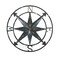 20 Inch Distressed Black Finish Metal Compass Rose Nautical Wall Hanging